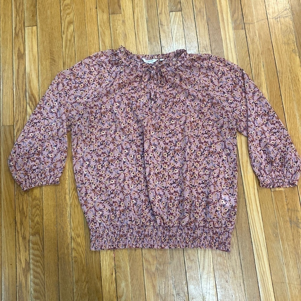 Floral Sheer 3/4 Sleeve Top
